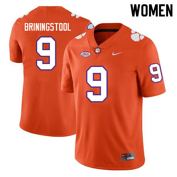 Women #9 Jake Briningstool Clemson Tigers College Football Jerseys Sale-Orange